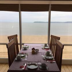 Almost dining on the beach.