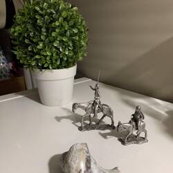 My counter at night. Don Quixote and Sancho.
