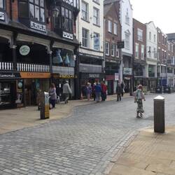 Chester's double storey shops.