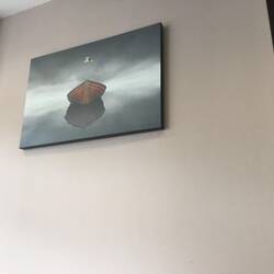 Picture on wall at our table in The Fishhook Restaurant, Winchester.
