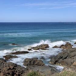 It is so blue! See the Island and the lighthouse?