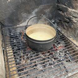 Polenta auf dem Feuer...