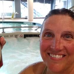 Enjoying the hotel spa