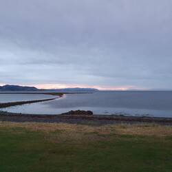 Blick von unserem Campingplatz auf Trondheim