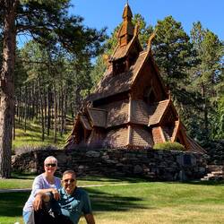 Proof is in the photo that we are at the Chapel in the Hills — Rapid City, SD.