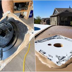 Step 2: remove the old base plate from the roof.