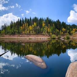 Reflections on Grace Lake double our enjoyment of the scenery — Farish Rec Area, CO.