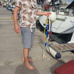 Unser Landstrommann mit der Auswahl an Adaptern