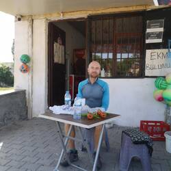 Breakfast at the small roadside shop