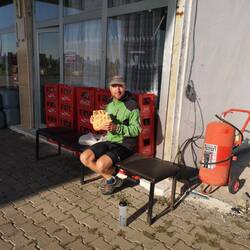 Breakfast at the gas station with the hospitable owners