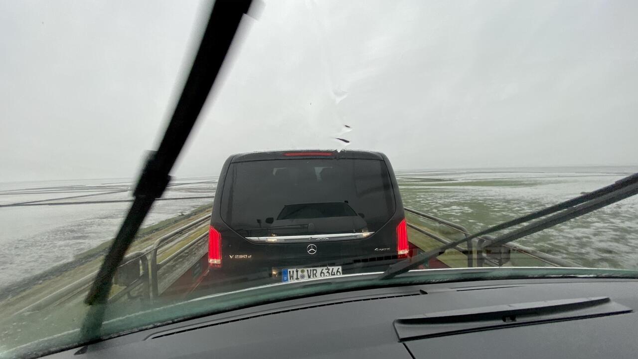 Auf der Zug Überfahrt nach Sylt