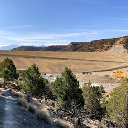 Looking towards the dam wall from the Enchanted Mesa Trail — Ridgway SP, CO.
