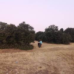 Leaving our campspot with the first light