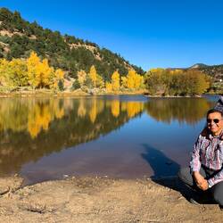 Pre-breakfast photo op @ Placerville Park on the San Juan Skyway — Colorado.