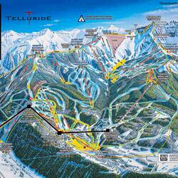 The black line outlines the free gondola ride b/w Mountain Village and Telluride — CO.