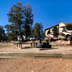 Site 42 in the Conifer Ridge Campground with its terrace patio @ Mueller State Park — Divide, CO.