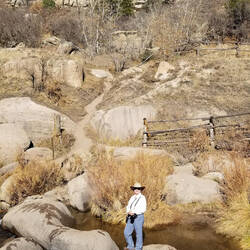 Boulder crossing to get to the Dam Trail — Castlewood Canyon SP, CO.