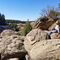 Enjoying the sunshine after scrambling over the boulders — Castlewood Canyon SP, CO.