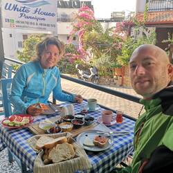 Breakfast at our guesthouse