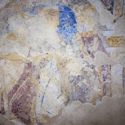Fragment of a fresco in the choir of Cormac's Chapel — Rock of Cashel, Ireland.