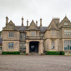 Front facade of Muckross House — Killarney National Park, Ireland.