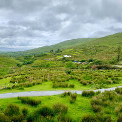 Panoramic view from the top of the wall — Staigue Stone Fort, Ireland.