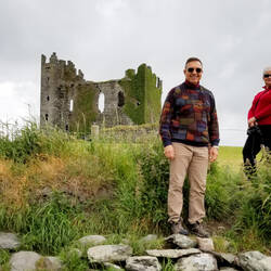 A "we are here" photo op @ Ballycarbery Castle — Ring of Kerry, Ireland.