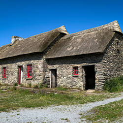 The main cottage where the farmer lived with his family — Famine Cottages, Dingle Peninsula.