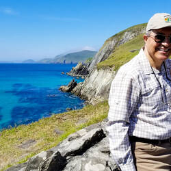 A "we are here selfie" along the Dingle Way — Dingle Peninsula, Ireland.
