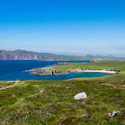 Sybil Head (distance); Three Sisters (right) and Ferriter's Cove — Dunmore Head, Dingle Peninsula.
