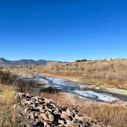 At the head of the dirt path ... Winter Stroll on the Cottonwood Creek Trail — Colorado Springs, CO.