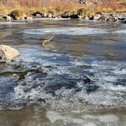 Crackling ice on the Cottonwood Creek Trail — Colorado Springs, CO.