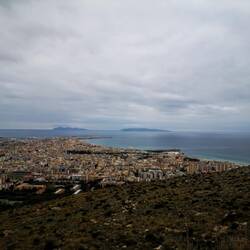 View down to Trapani half way up the Mountain