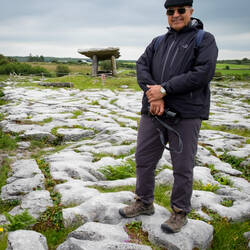 A "Mui is here, too" photo op @ the Poulnabrone Dolmen — the Burren, Ireland.