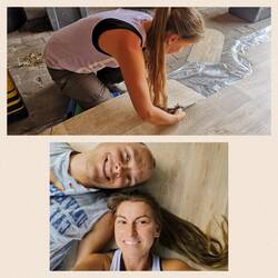 Der neue Boden kann einfach mit einer Stoffschere zugeschnitten werden ☺️