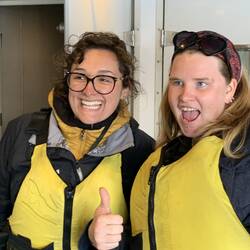 Manon ready for her first kayak adventure