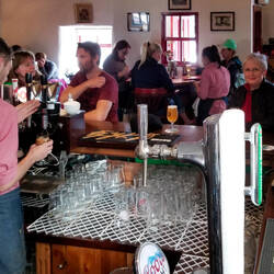 Waiting for our table at Powers Thatch — Oughterard, Ireland.