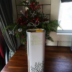 They brought us some olive oil from their own olive garden!