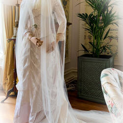 Replica of the wedding dress worn by the Henry daughter ... @ Kylemore Abbey — Connamara, Ireland.