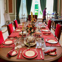 Dining room as it was set for the visit by Prince Arthur ... @ Kylemore Abbey — Connamara, Ireland.