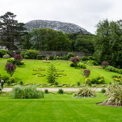 The formal garden — Kylemore Abbey, Ireland.
