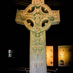 The original Cross of the Scriptures @ the Interpretive Center — Clonmacnoise, Ireland.