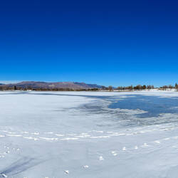 Panorama of Prospect Lake from the far end — Colorado Springs, CO.