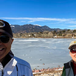 A "we are here" selfie — Quail Lake Park ... Colorado Springs, CO.