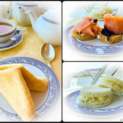 Tasty tidbits and a cup of tea at the Horizons Lounge wraps up our day — Ålesund, Norway.