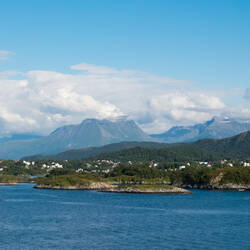 A scenic sailaway from Ålesund, Norway.