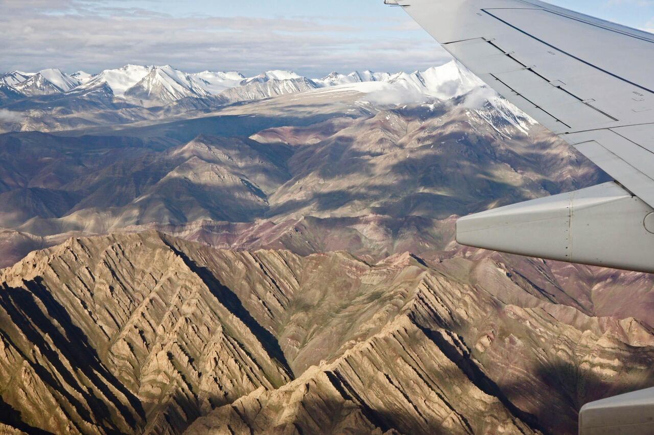 Kurz vor der Landung in Leh