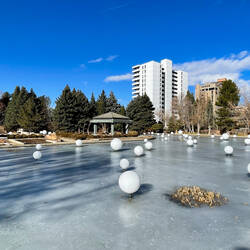 Frozen pool @ the Denver Botanic Gardens — Denver, CO.
