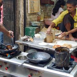 Strassenküche in Delhi