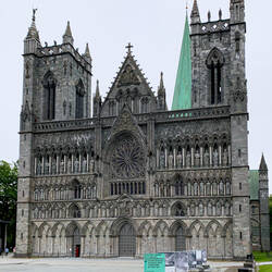 There are 57 statues on the west facade of Nidarosdomen — Trondheim, Norway.